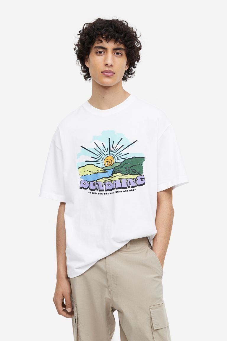 

Футболка свободного кроя с принтом H&M