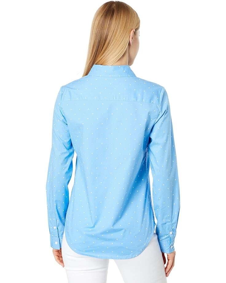 

Рубашка U.S. POLO ASSN. Long Sleeve Dot Stretch Poplin Shirt, цвет Classic Blue