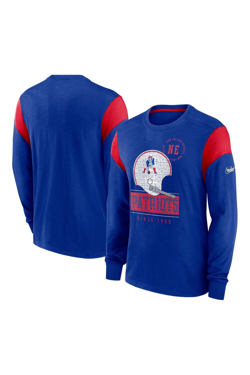 

Футболка Nike с длинным рукавом Fanatics New England Patriots Historic Slub Nike, синий