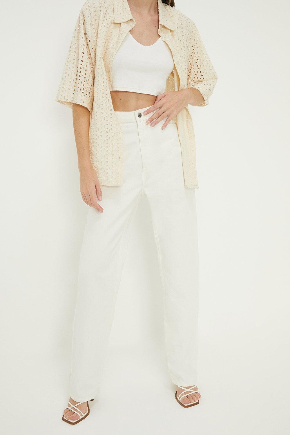 

Высокие прямые джинсы Dorothy Perkins, белый
