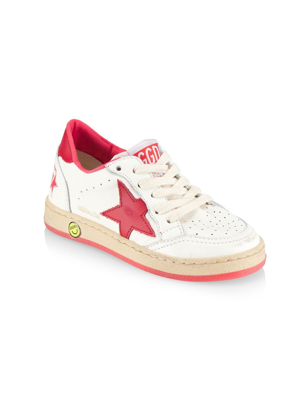

Детские, маленькие и детские кожаные кроссовки Ballstar Star Golden Goose, белый