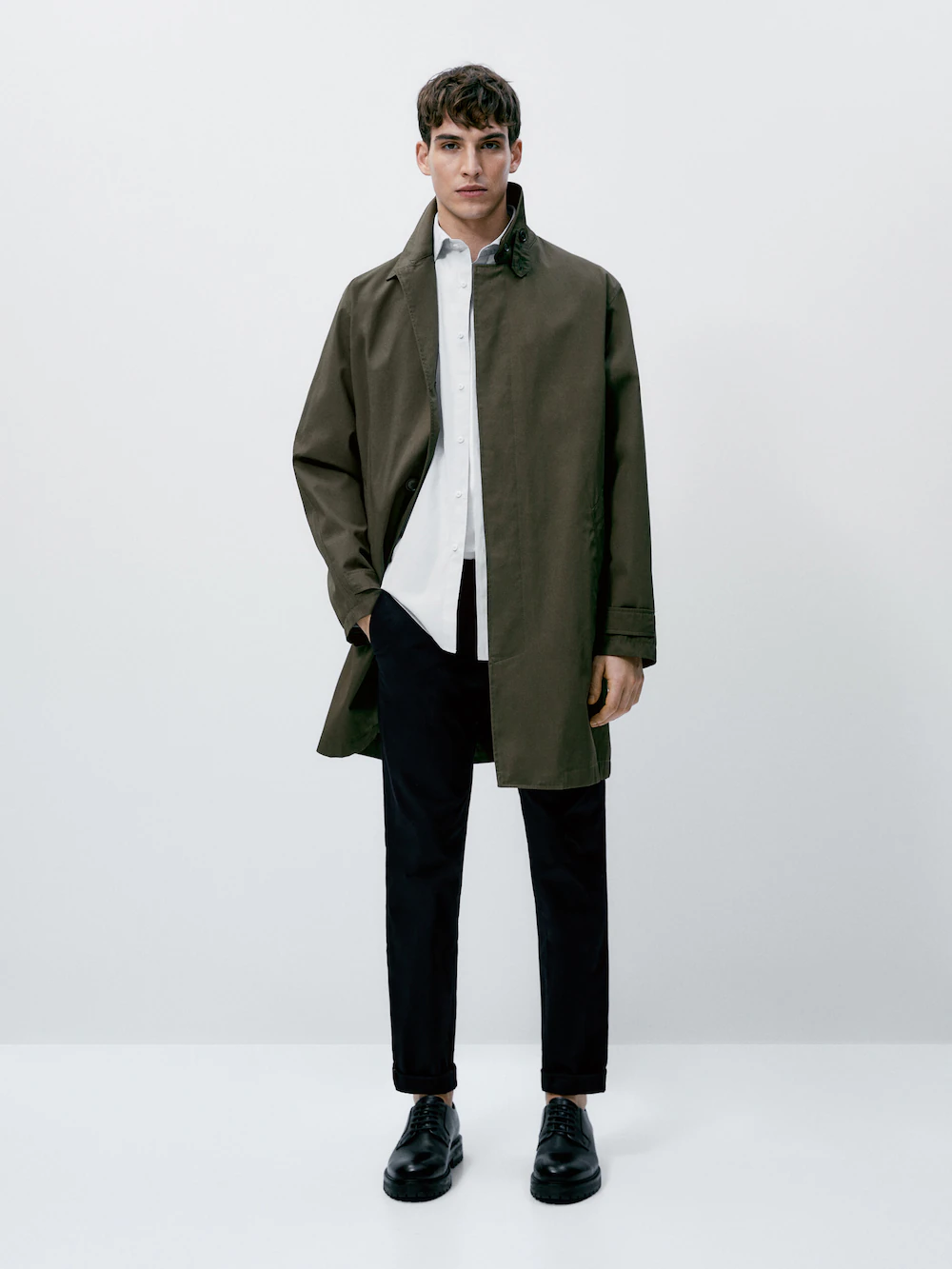 

Брюки чинос облегающего кроя из смешанного хлопка Massimo Dutti, синий