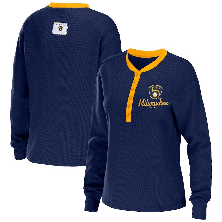 

Футболка с длинным рукавом WEAR by Erin Andrews Milwaukee Brewers, нави