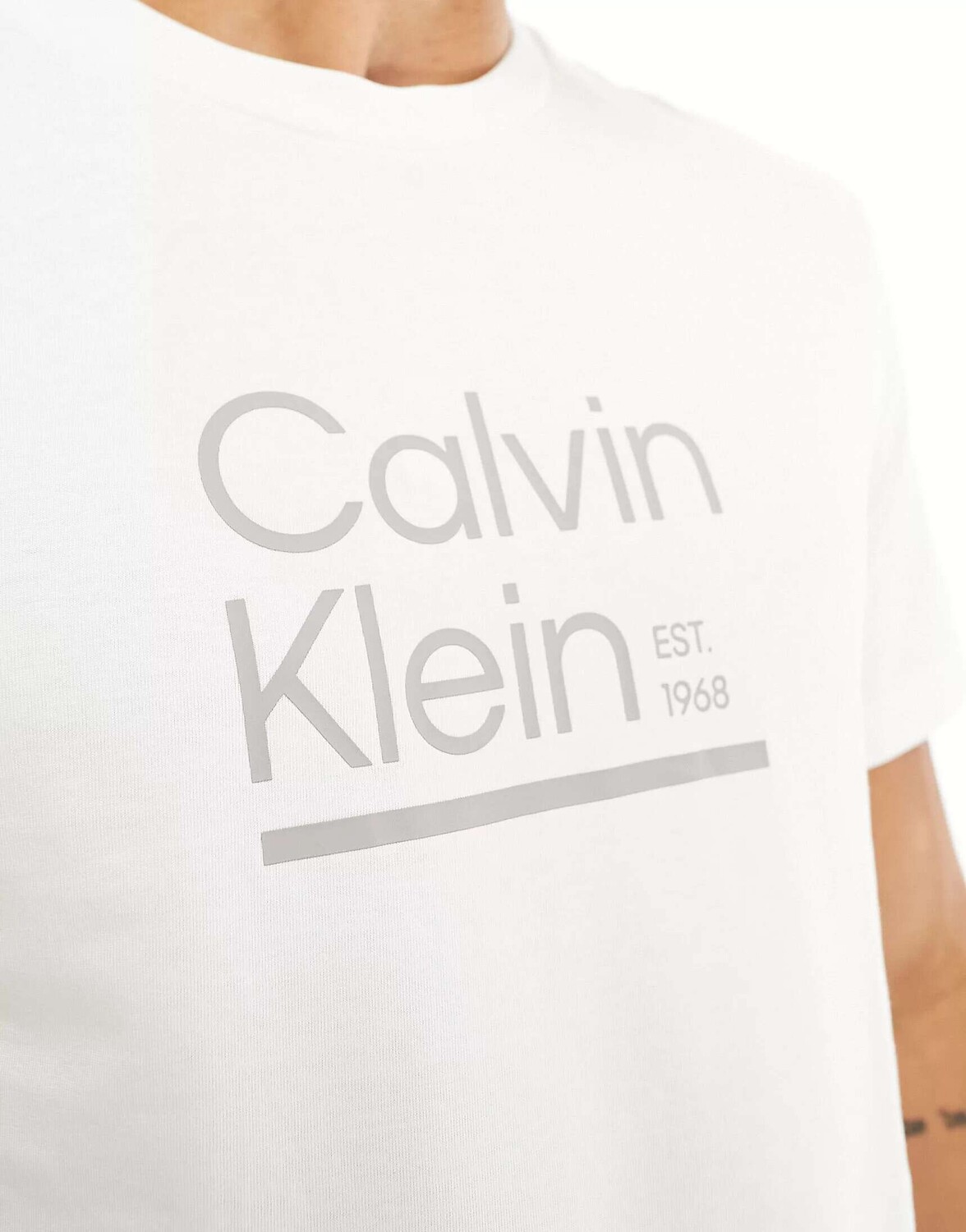 

Белая футболка с контрастным логотипом Calvin Klein, Белый
