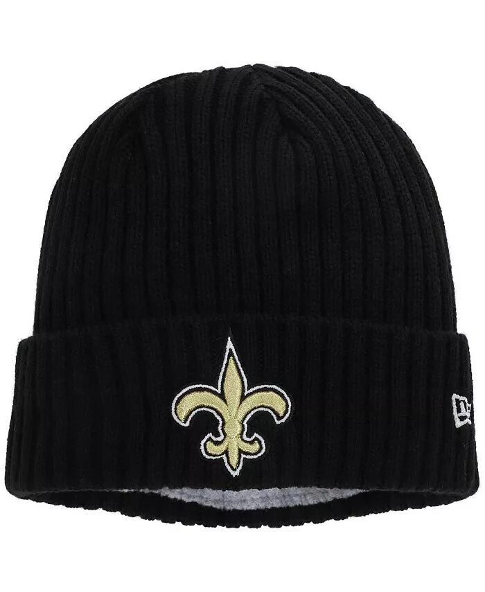

Черная классическая вязаная шапка Big Boys New Orleans Saints Team Core с манжетами New Era, черный
