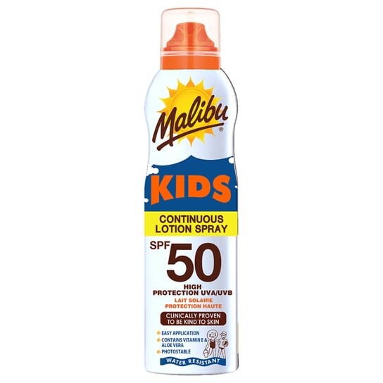 

Лосьон-спрей, молочко-спрей для детей, SPF50, 175 мл Malibu