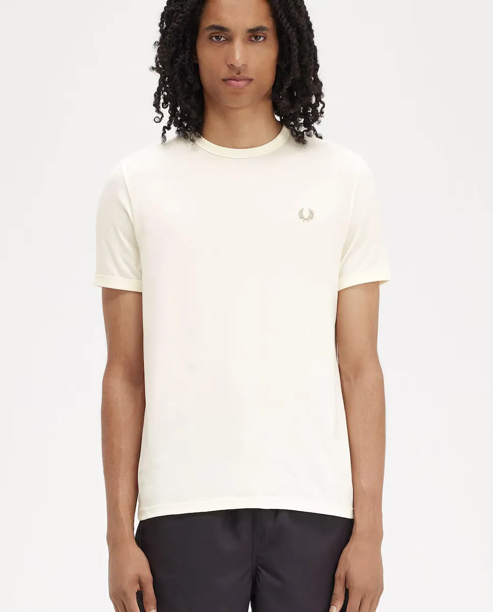 

Мужская футболка с коротким рукавом и круглым вырезом Fred Perry, цвет Crudo