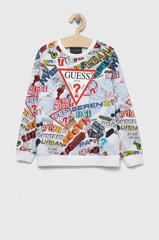 

Детская хлопковая толстовка Guess, белый