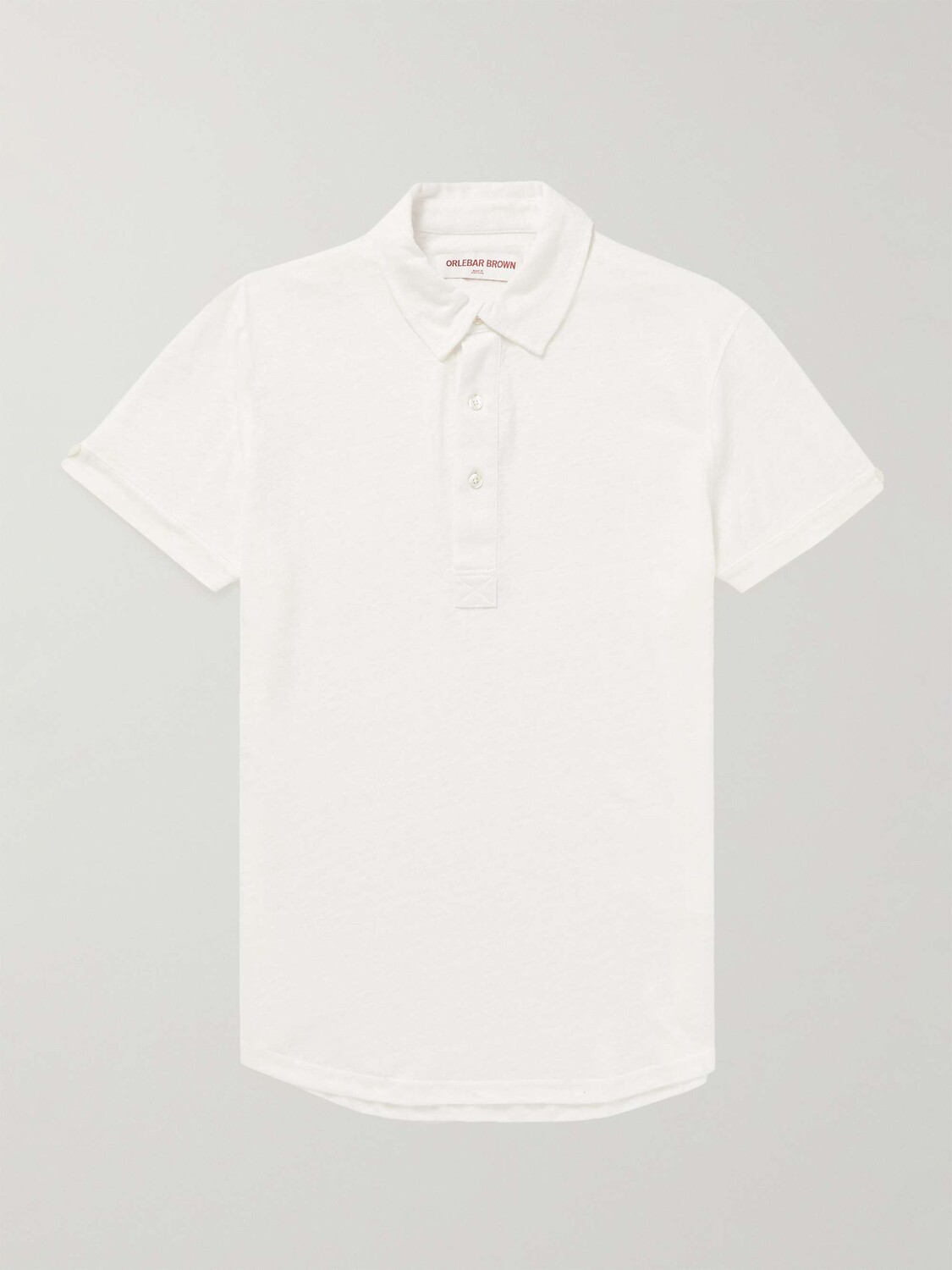 

Рубашка поло Sebastian Slim Fit из льна и джерси ORLEBAR BROWN, белый