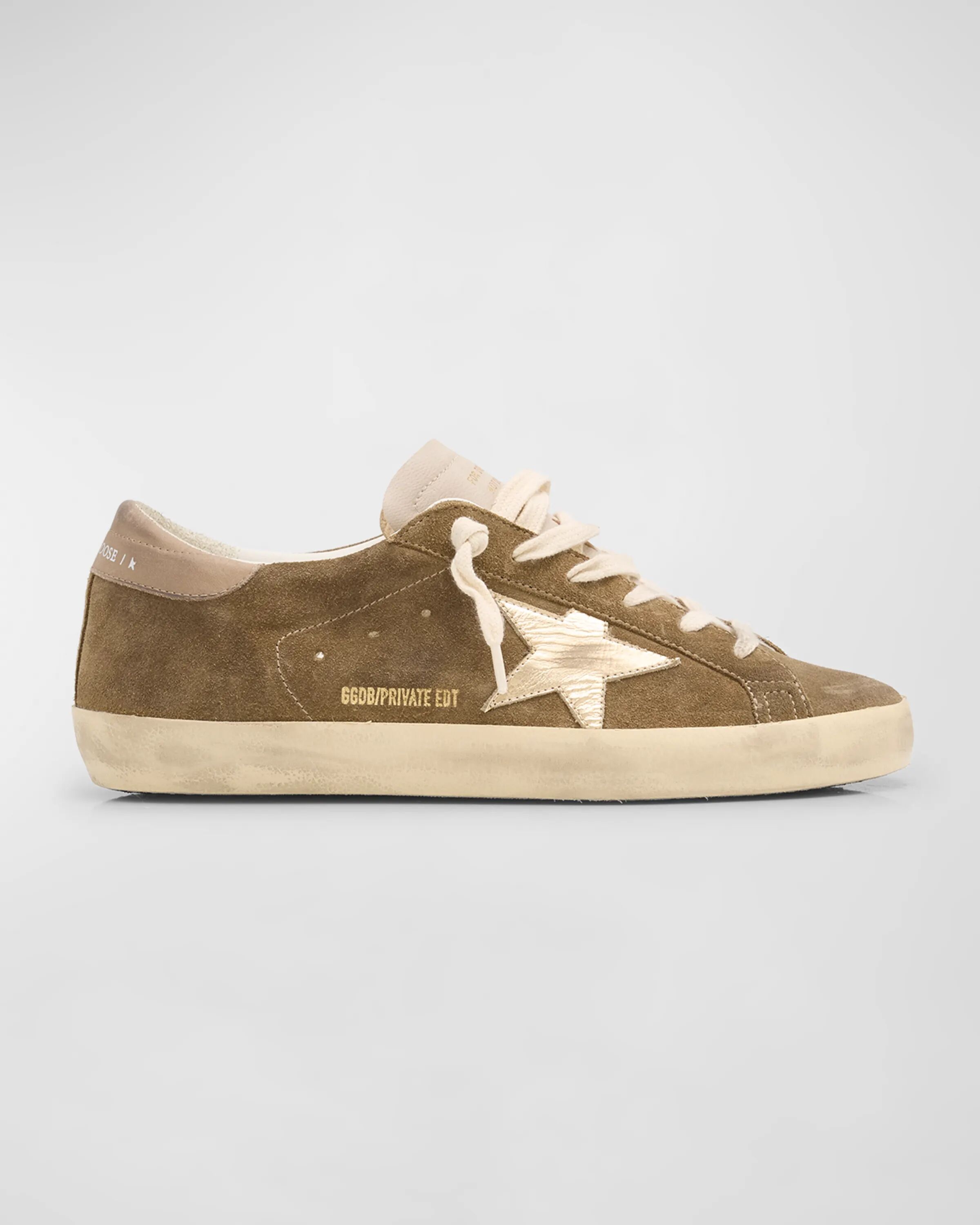 

Замшевые низкие кеды Superstar с эффектом металлик Golden Goose, цвет Taupe/Marble/Gold/Beige