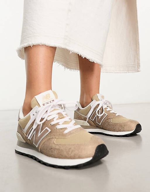 

Кроссовки New Balance 574 коричнево-коричневого цвета металлик