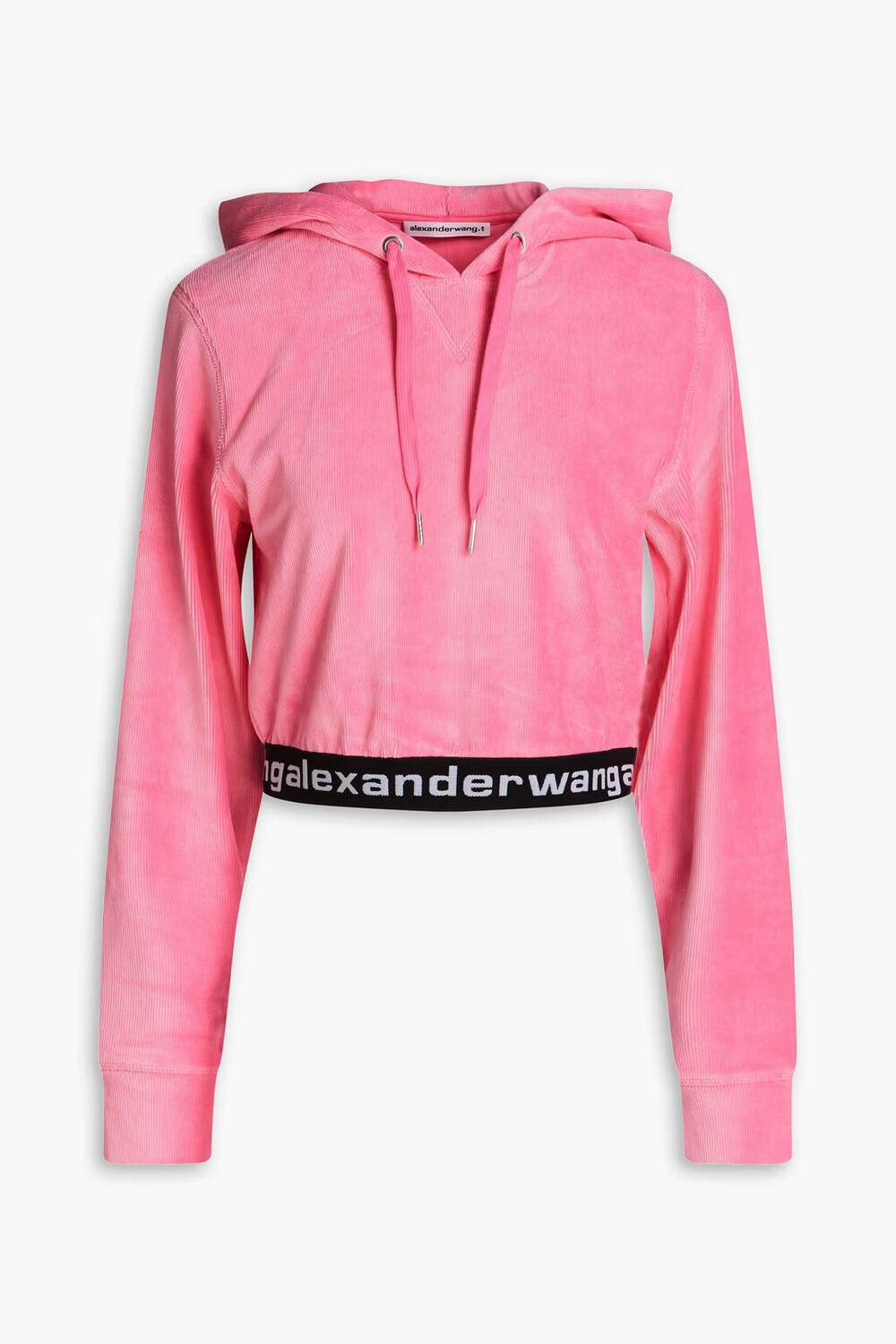 

Укороченное вельветовое худи из эластичного хлопка Alexanderwang.T, розовый