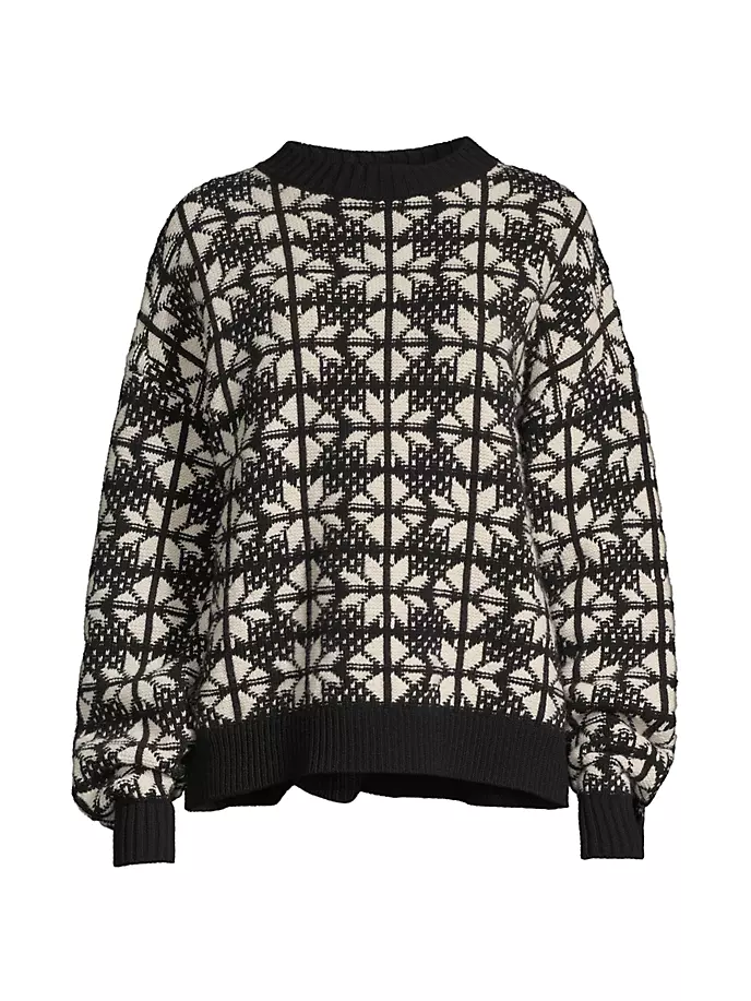 

Золотистый шерстяной свитер с круглым вырезом Weekend Max Mara, черный