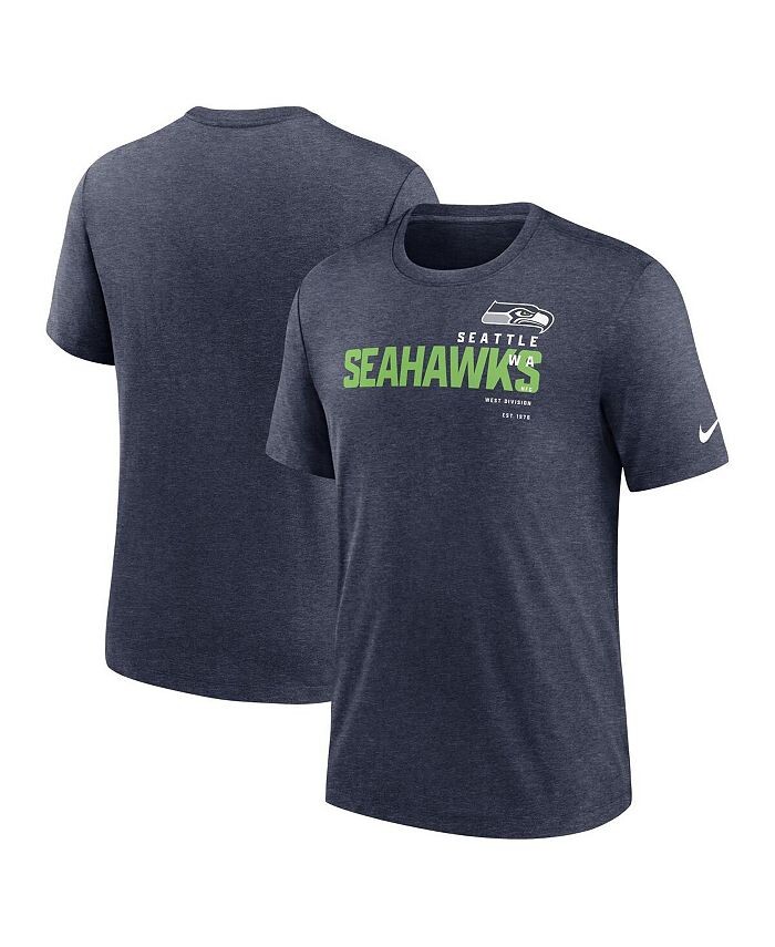 

Мужская футболка Heather Navy Seattle Seahawks Team Tri-Blend Nike, синий