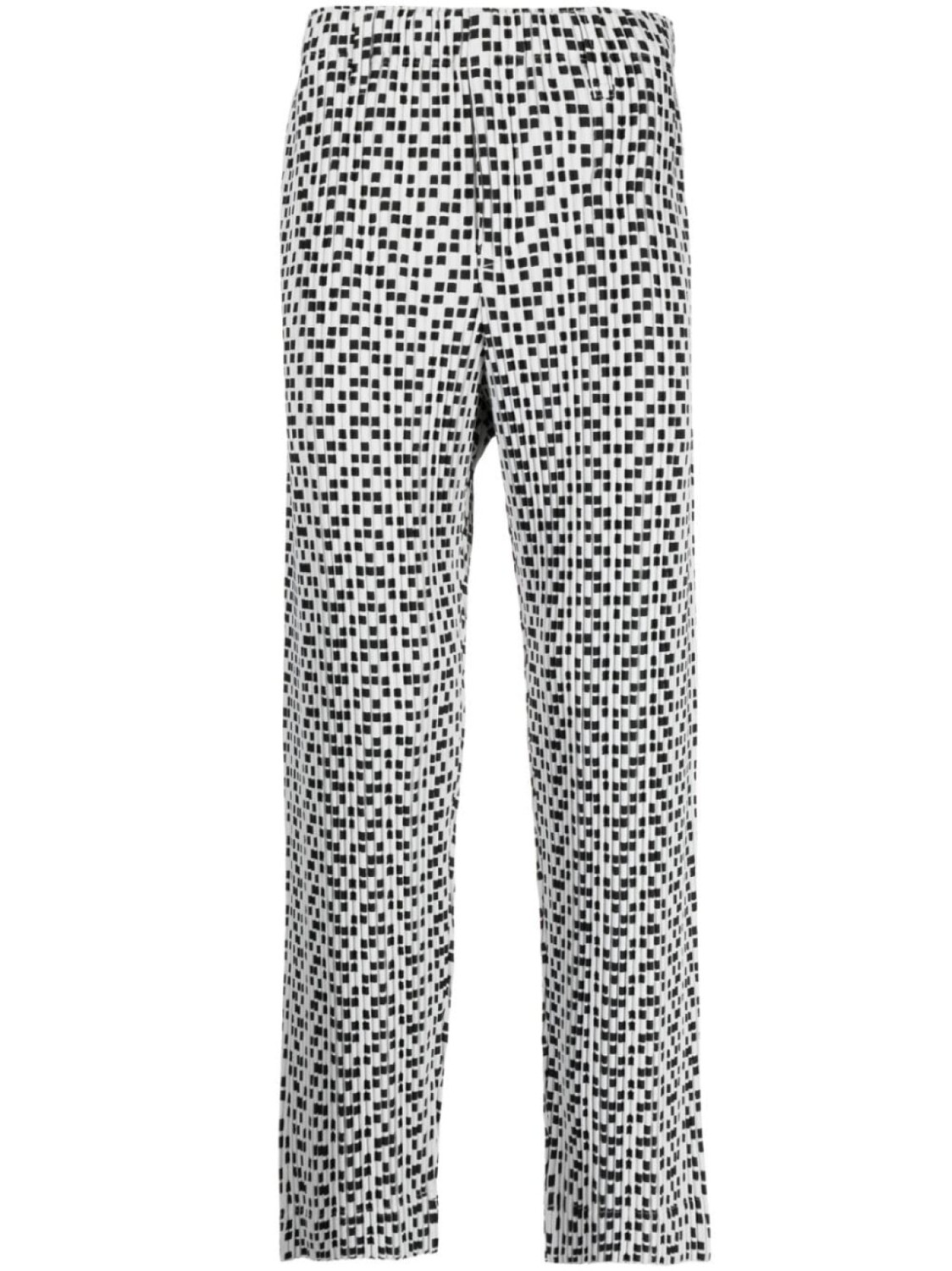 

Homme Plissé Issey Miyake прямые брюки в клетку, белый
