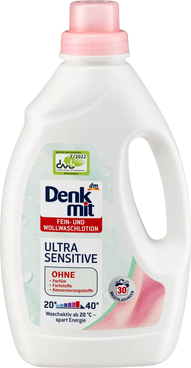 

Лосьон для стирки тонкой и шерсти Ultra Sensitive 1,5 л. Denkmit