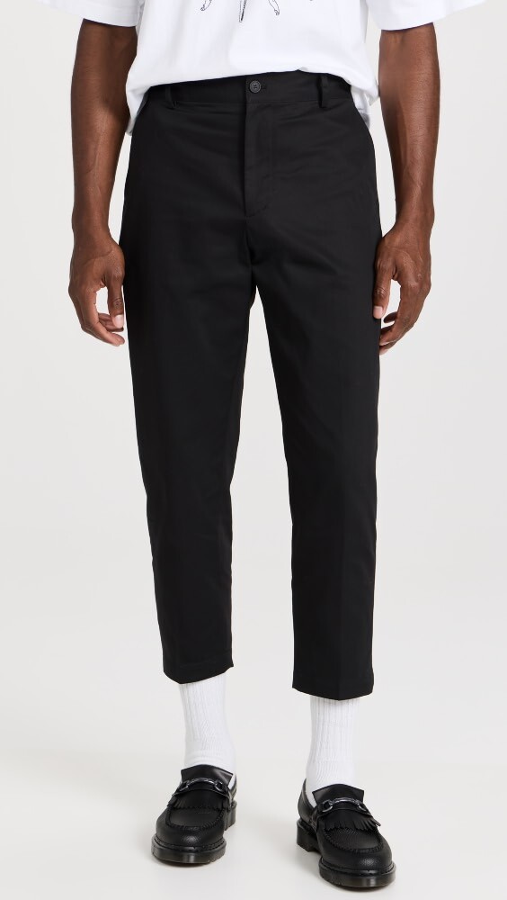

Брюки Maison Kitsune Carrot Chinos In Cotton Gabardine, черный