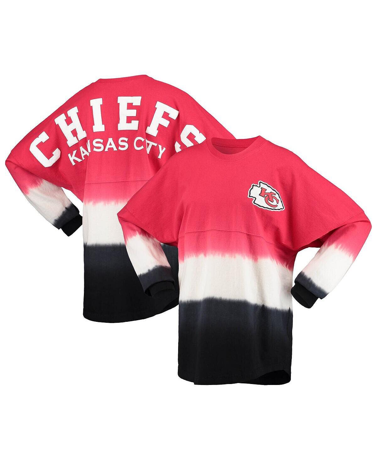 

Женская красно-белая футболка Kansas City Chiefs с омбре и длинным рукавом с логотипом Fanatics, Красный