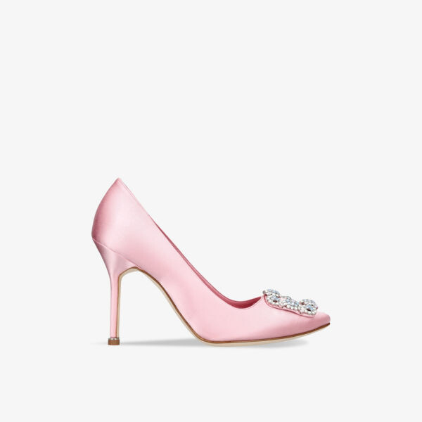 

Hangisi 105 атласных кортов, украшенных кристаллами Manolo Blahnik, розовый