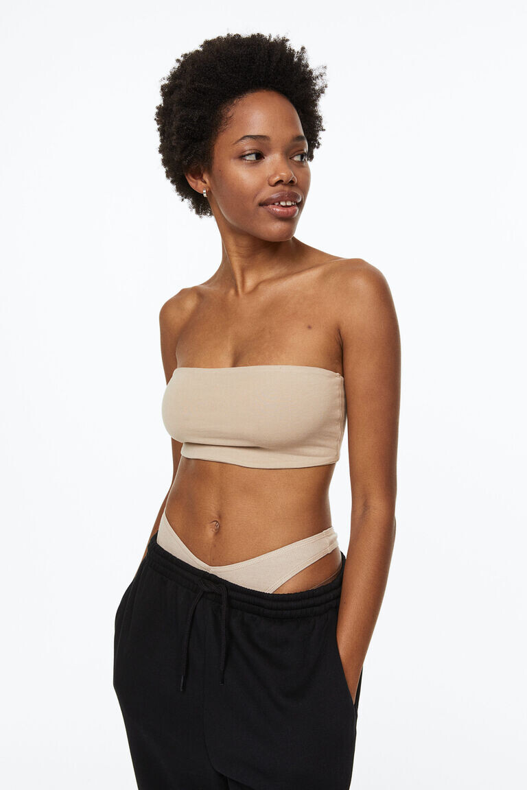

Комплект из двух укороченных топов без рукавов H&M, коричневый