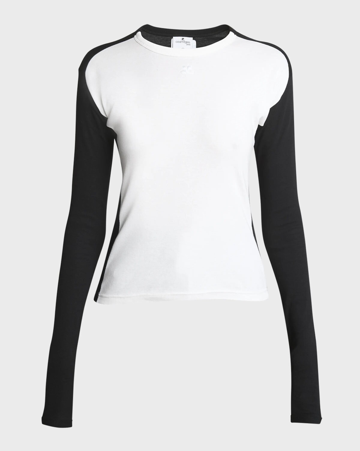 

Футболка с длинным рукавом и контрастной рамкой Courreges, цвет Heritage Whiteblack