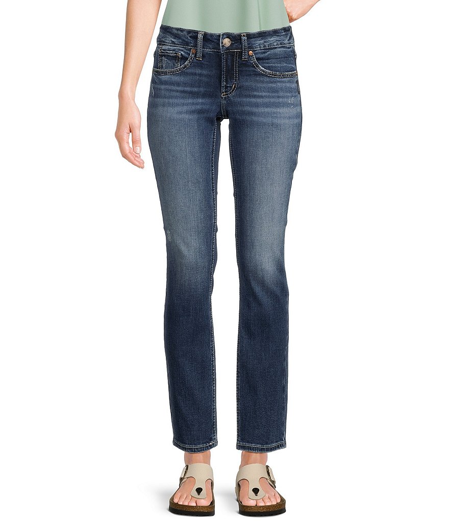 Прямые джинсы Britt с низкой посадкой Silver Jeans Co., синий