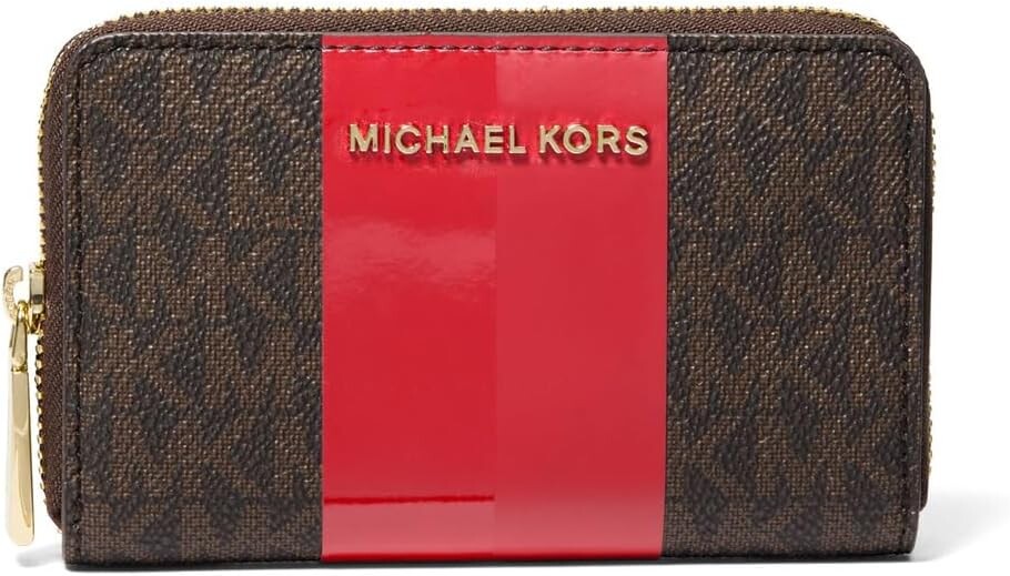 

Маленький футляр для визиток Jet Set на молнии MICHAEL Michael Kors, малиновый