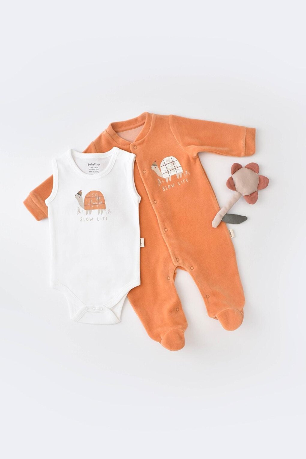 

Бархатный комбинезон и боди Turtle BabyCosy Organic Wear, смешанный