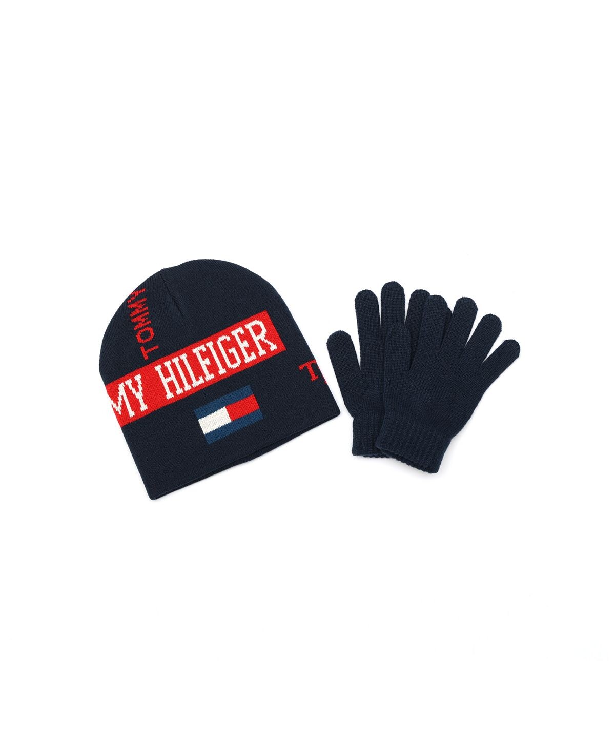 

Двусторонний комплект шапки и перчаток Big Boys с логотипом, 2 предмета Tommy Hilfiger