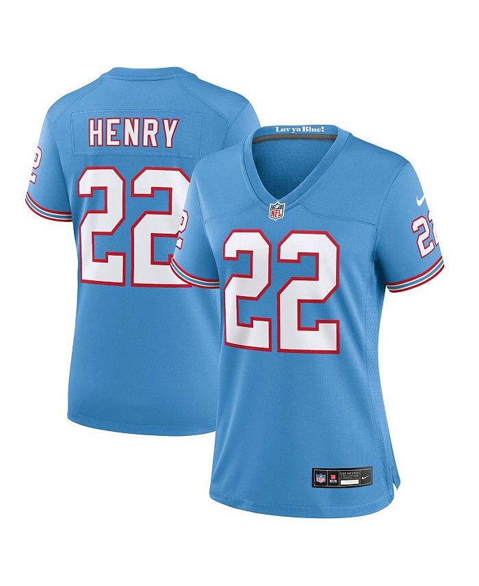 

Женская джерси голубого цвета Derrick Генри Tennessee Titans Oilers Throwback Alternate Game Player Nike, синий