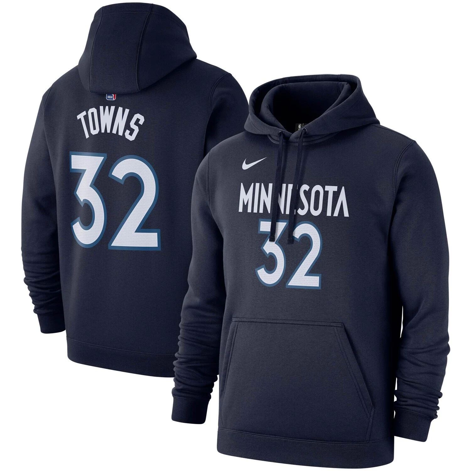 

Мужская толстовка с капюшоном Nike Karl-Anthony Towns Navy Minnesota Timberwolves 2019/20 с именем и номером