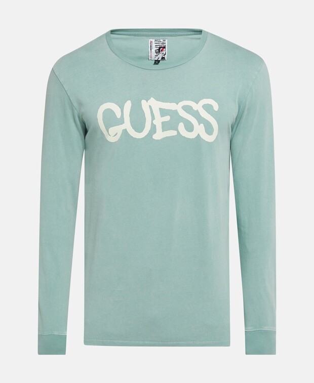 

Топ с длинными рукавами Guess, светло-синий