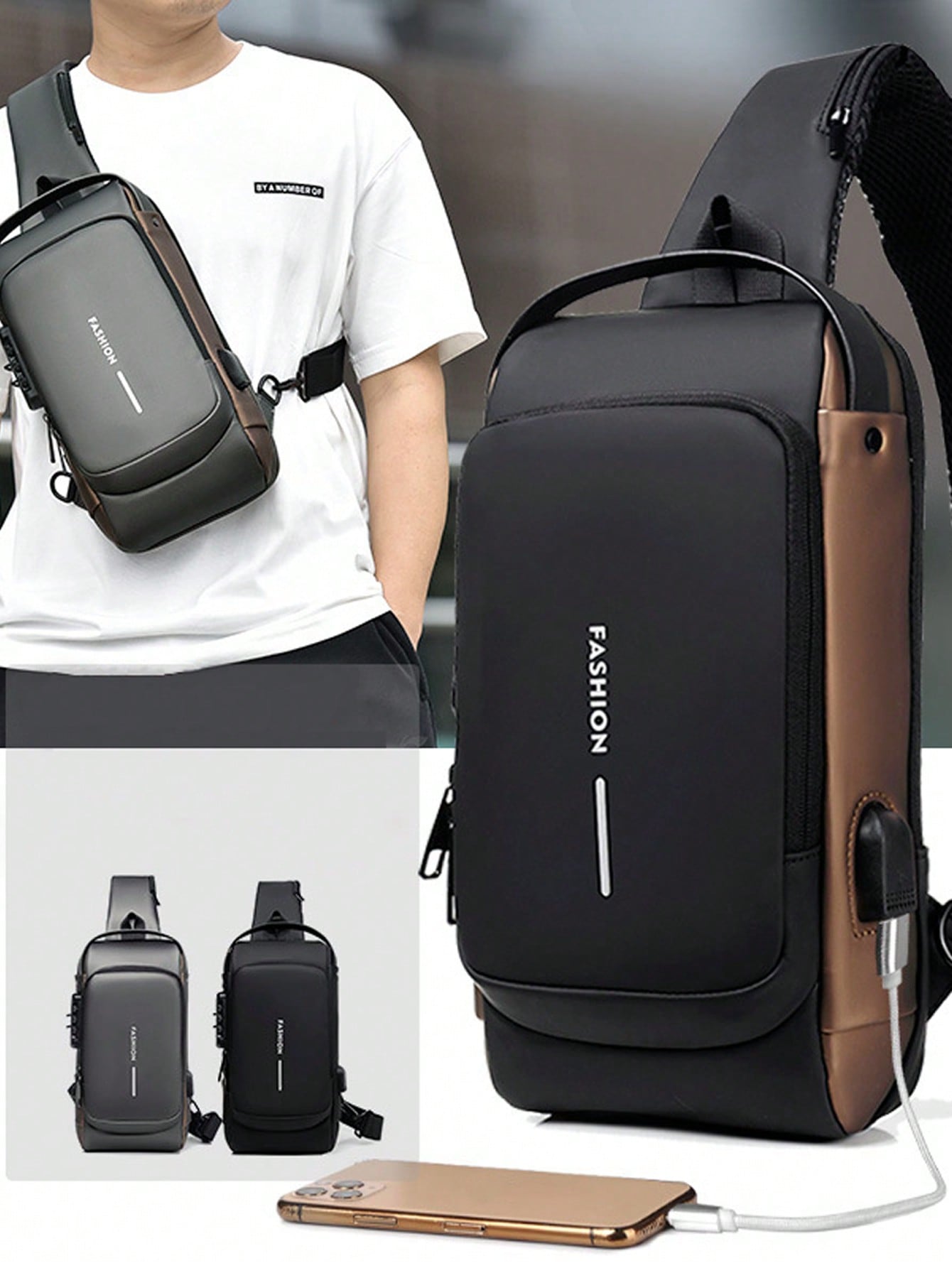 винтажный треугольный рюкзак aloha tiki рюкзак слинг canfeng дорожный походный рюкзак веревочная сумка через плечо Мужские сумки через плечо, черный