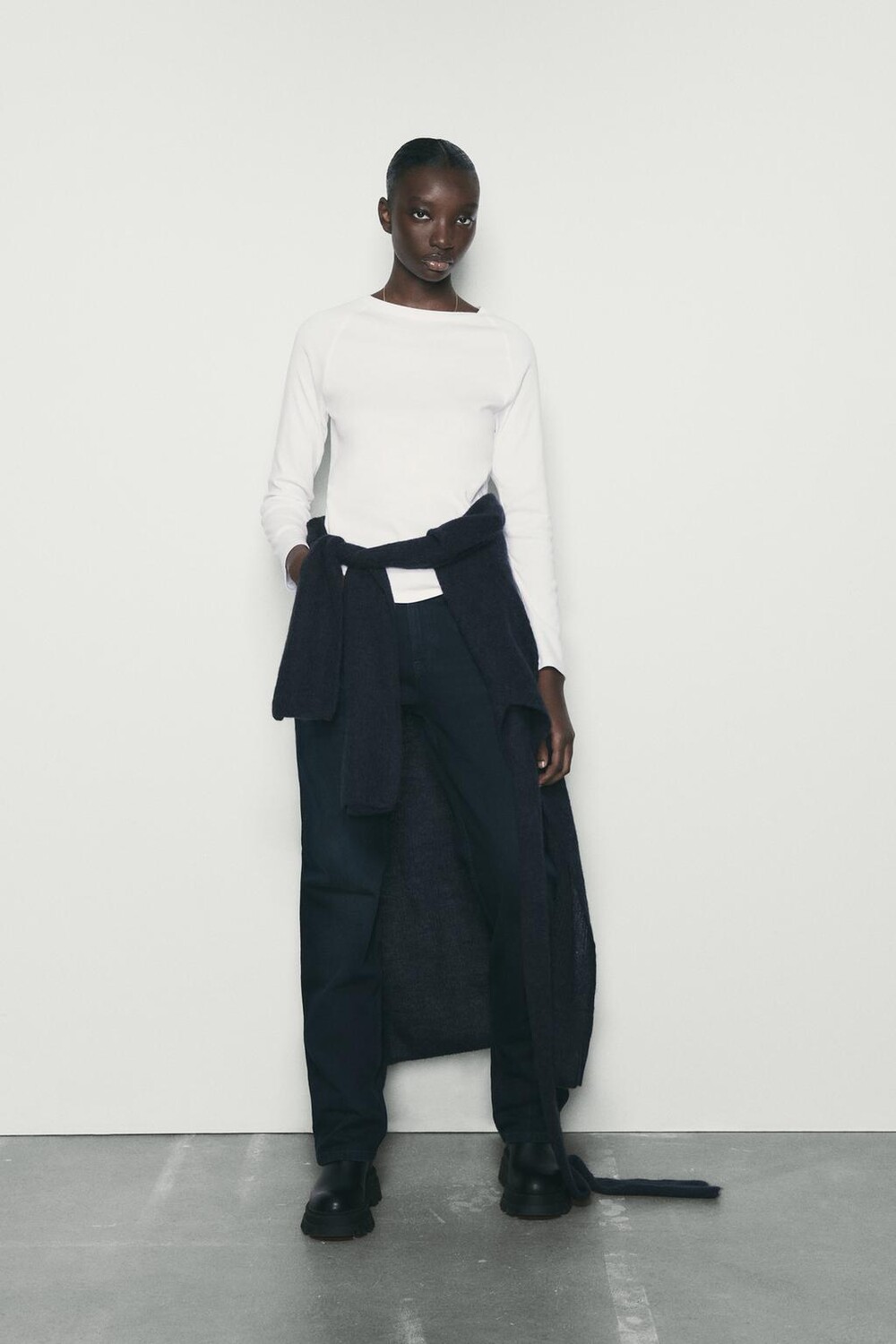 

Футболка из хлопка ZARA, белый