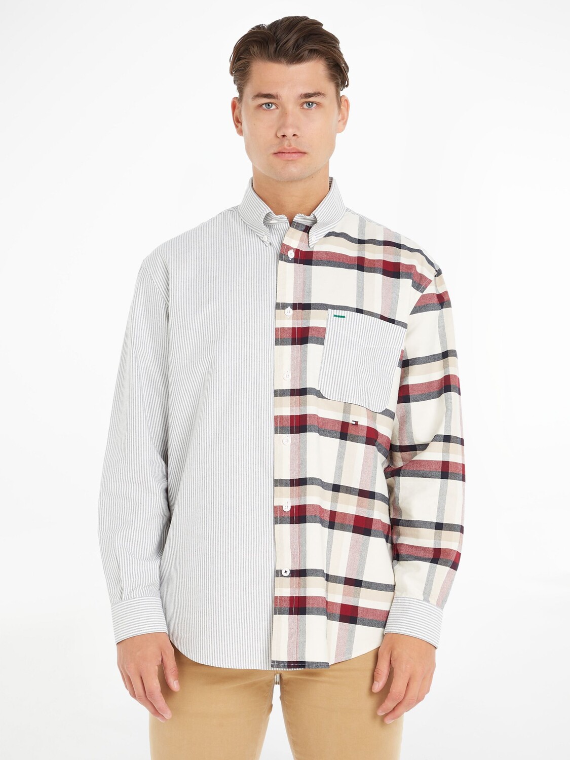 

Рубашка в клетку Tommy Hilfiger, цвет слоновой кости/мульти