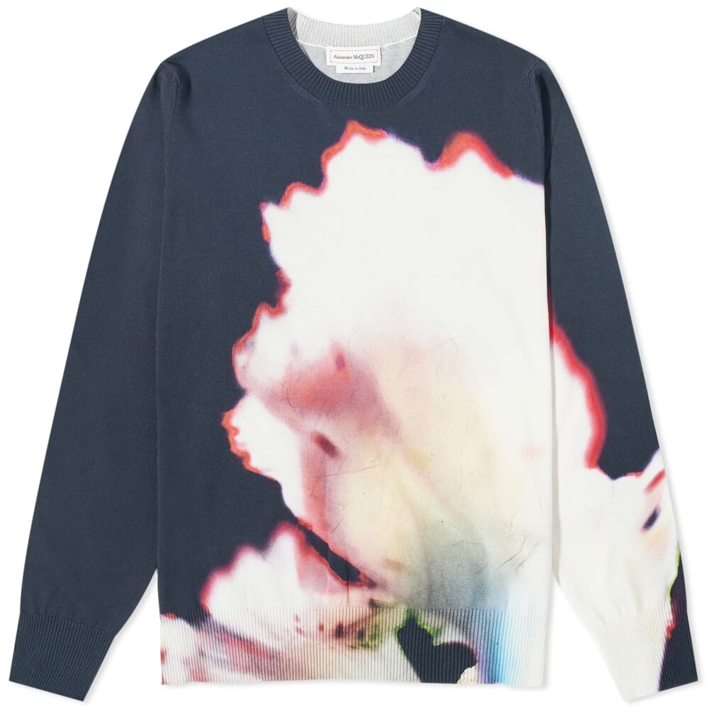 

Свитер Alexander McQueen Solarized Flower Crew Knit, мультиколор
