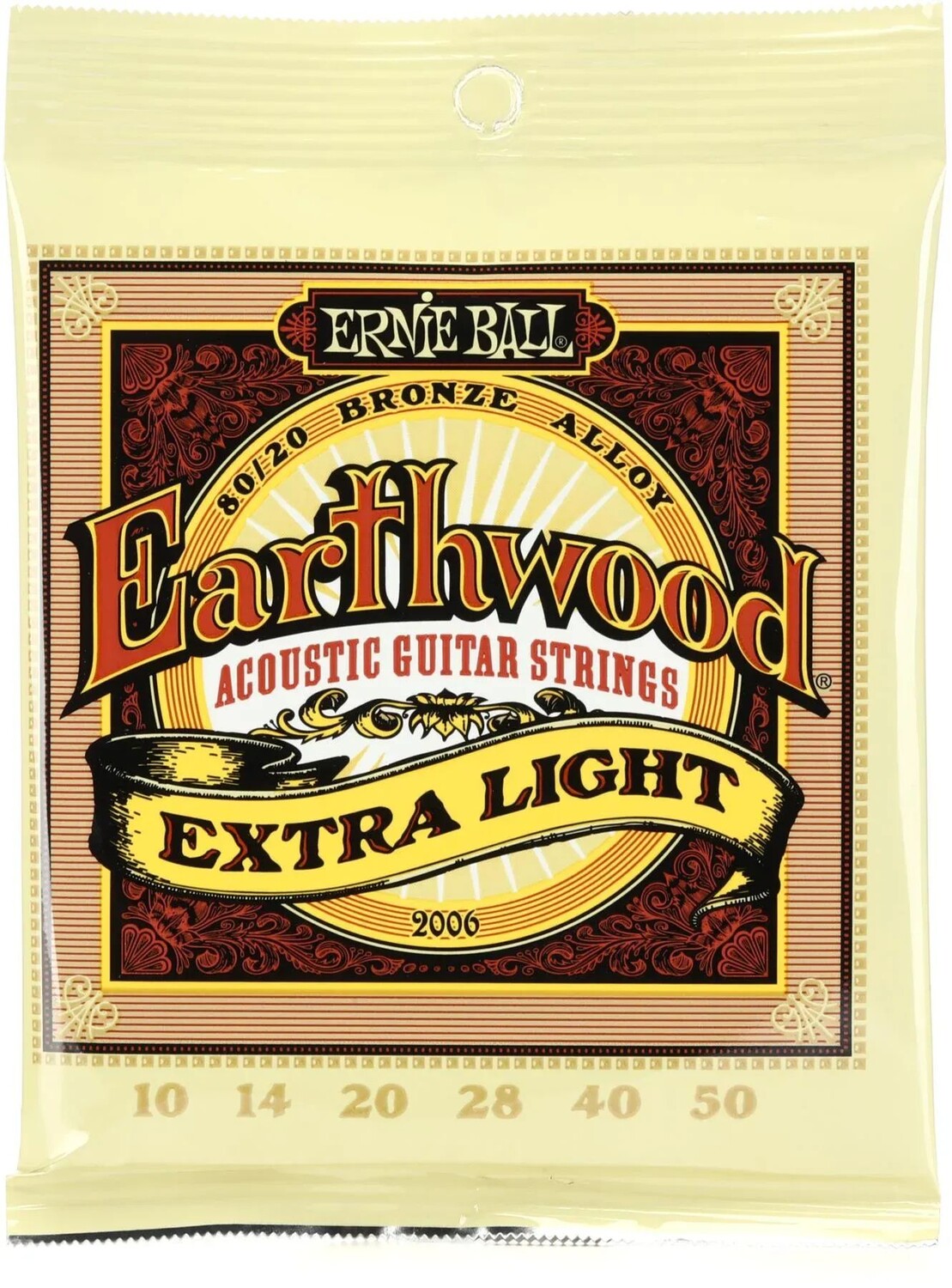 

Струны для акустической гитары Ernie Ball 2006 Earthwood 80/20 Bronze — .010-.050 Extra Light