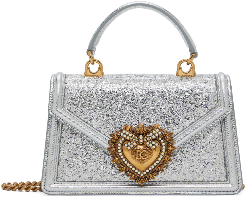 

Серебряная маленькая сумка Devotion с ручкой сверху Dolce & Gabbana