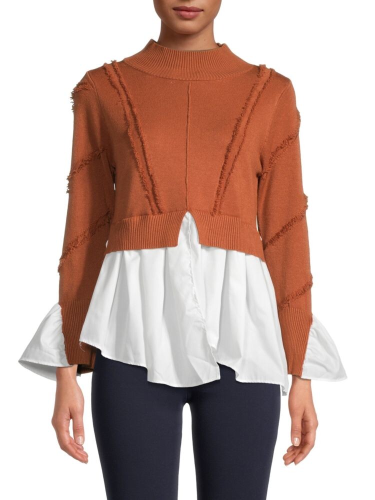 

Топ с оборками по краям Avantlook, цвет Brown White