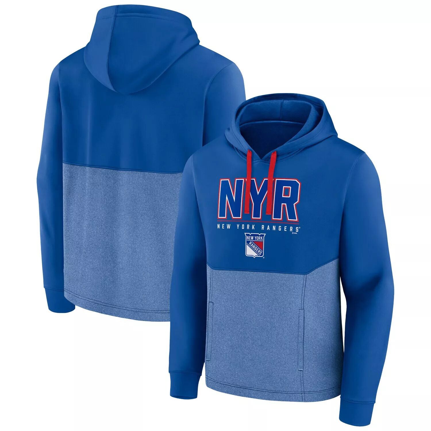 

Мужской фирменный синий пуловер с капюшоном New York Rangers Successful Tri-Blend Fanatics
