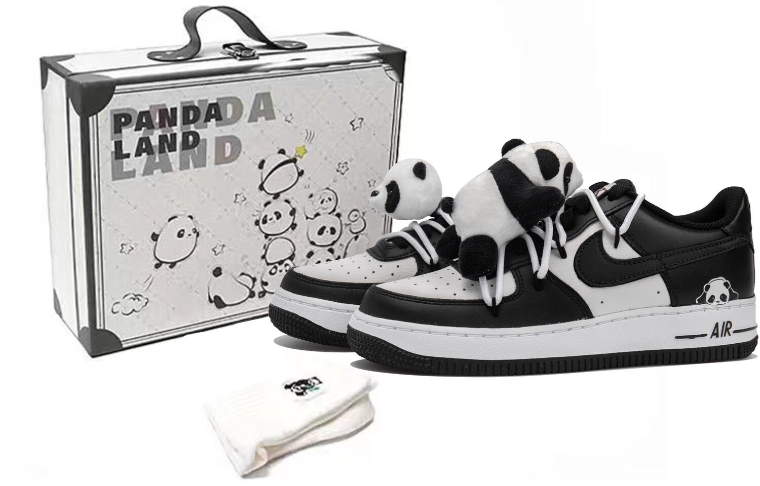 

Кроссовки Nike Air Force 1 Skateboarding Shoes Women's Low-top Black/white, черный/белый