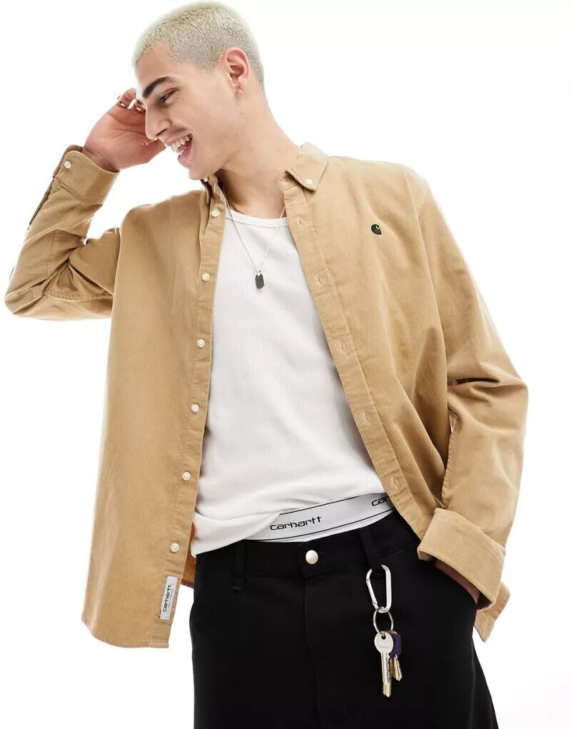 

Бежевая вельветовая рубашка Carhartt WIP Madison