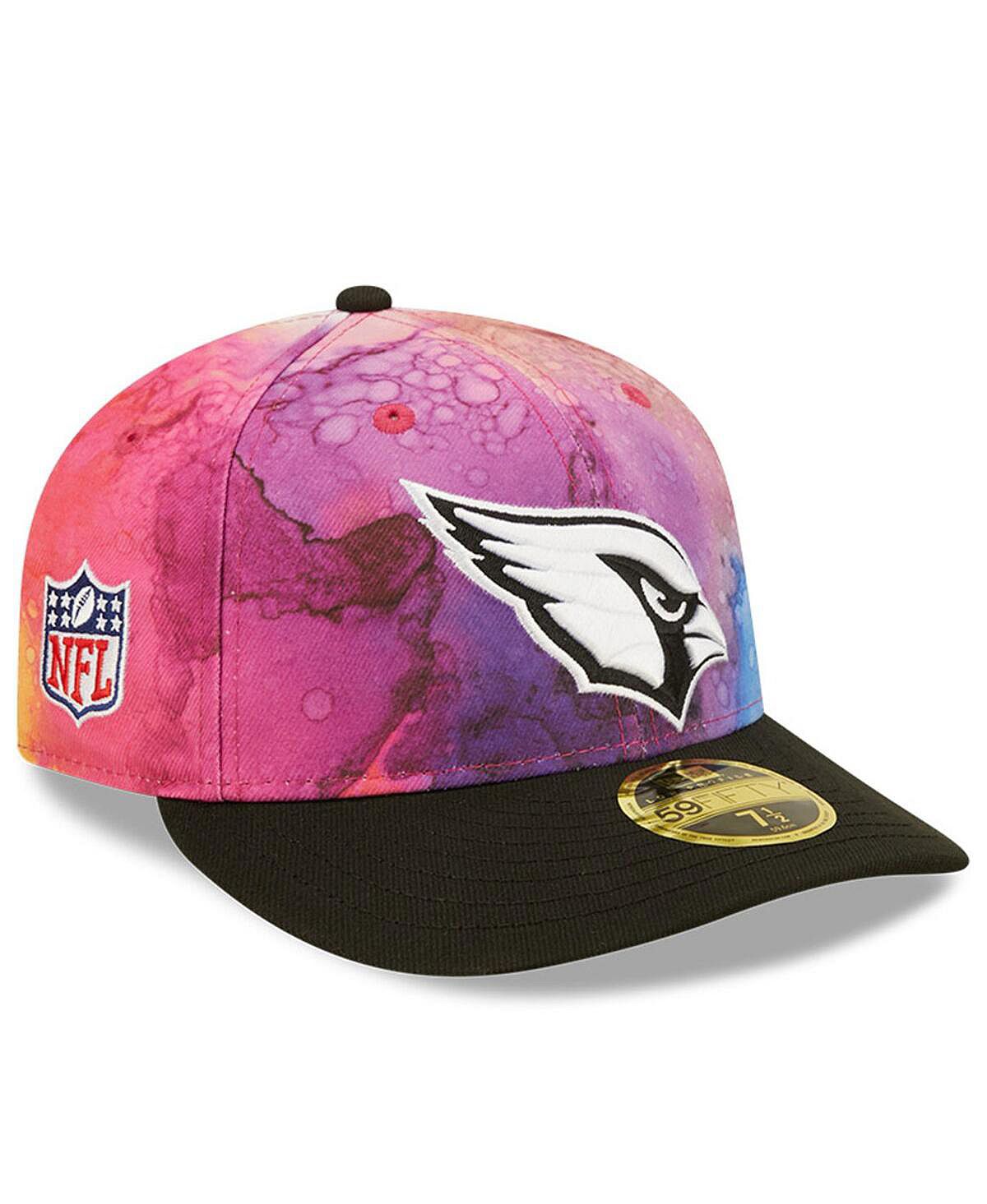 Мужская розовая и черная приталенная шляпа Arizona Cardinals 2022 NFL Crucial Catch Low Profile 59FIFTY New Era