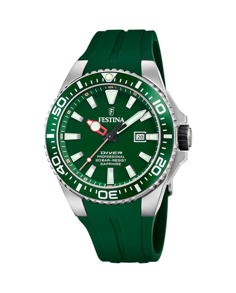 F20664/2 Мужские часы из зеленой резины The Originals Festina, зеленый