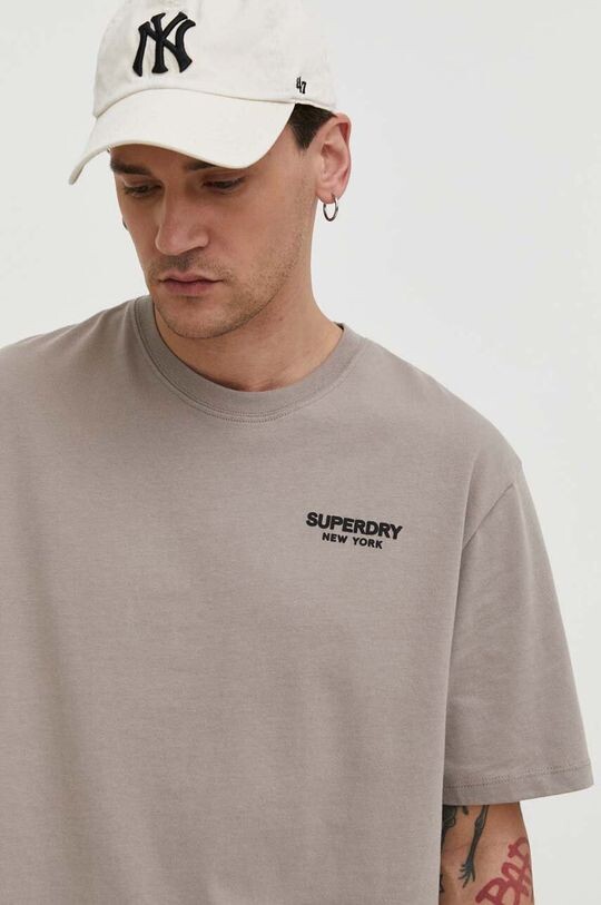 

Хлопковая футболка Superdry, бежевый