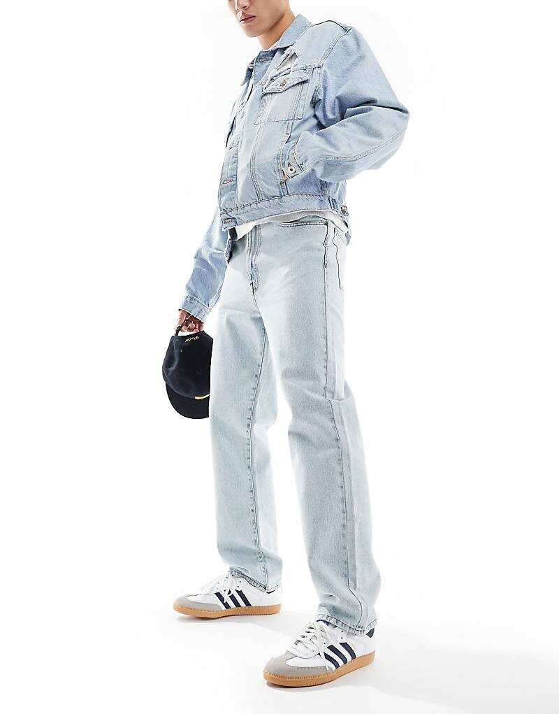 

Светло-голубые прямые джинсы ASOS DESIGN