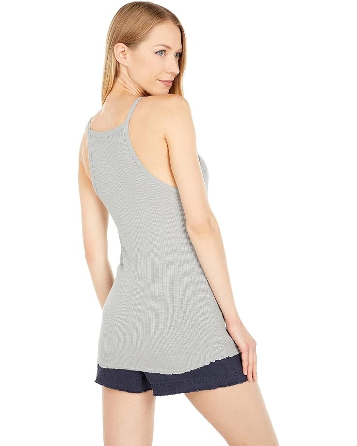 

Топ SUNDRY Strappy Rib Knit Tank Top, цвет Stone