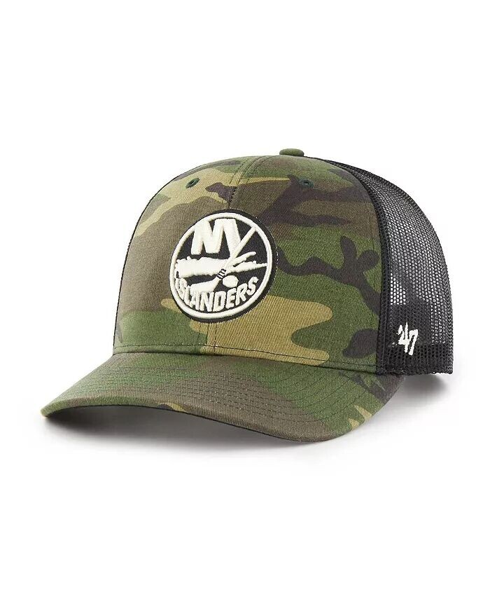 

Мужская камуфляжная черная кепка New York Islanders Trucker Snapback '47 Brand, зеленый