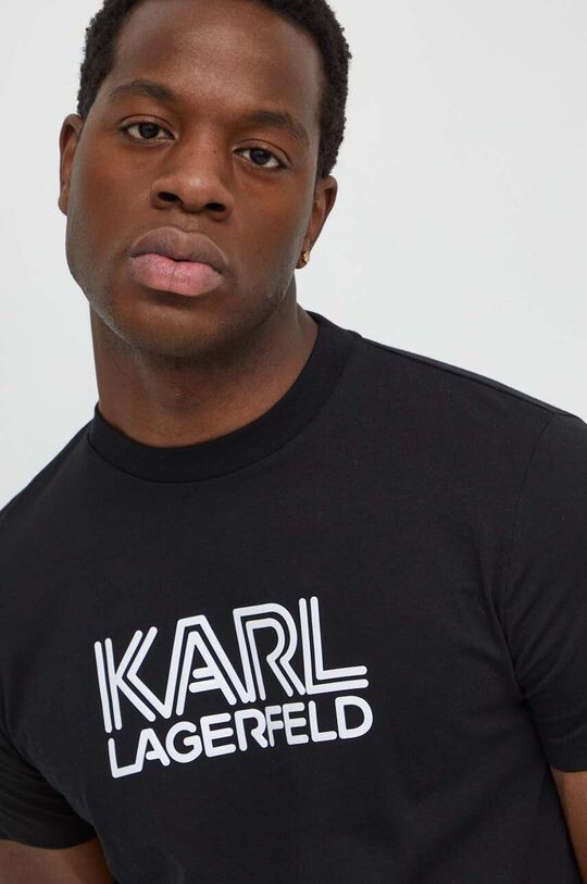 

Хлопковая футболка Karl Lagerfeld, черный