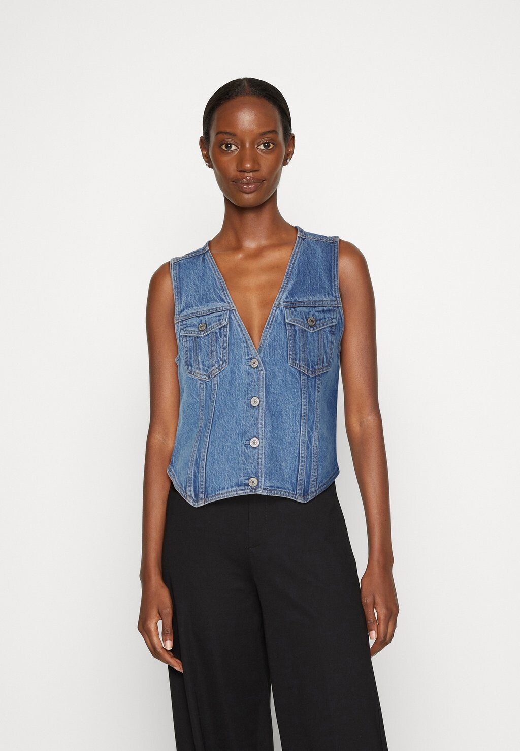

Топ Vest Abercrombie & Fitch, цвет medium wash